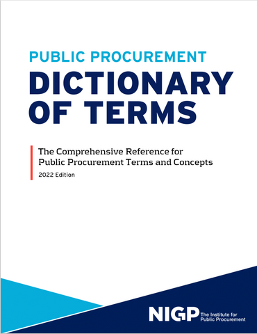 NIGP Public Procurement Dictionary of Terms (digital)